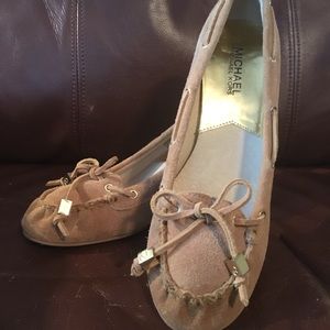 Michael Kors womens tan heels suede wedge shoes 6